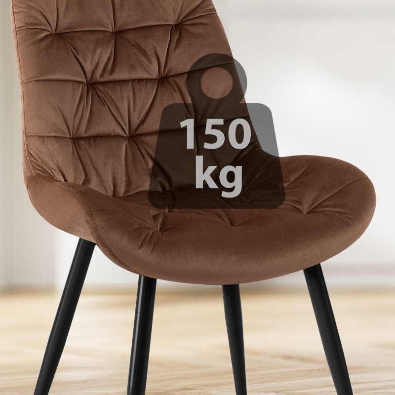 Chaise de salle à manger en velours Rossford