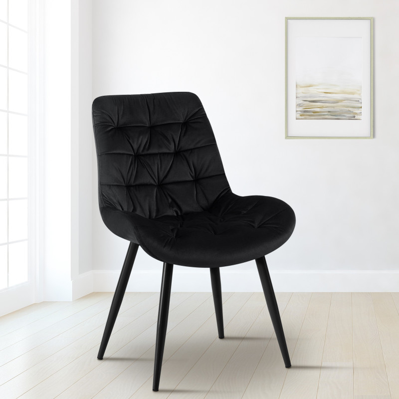 Chaise de salle à manger en velours Rossford