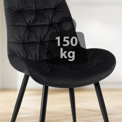 Chaise de salle à manger en velours Rossford