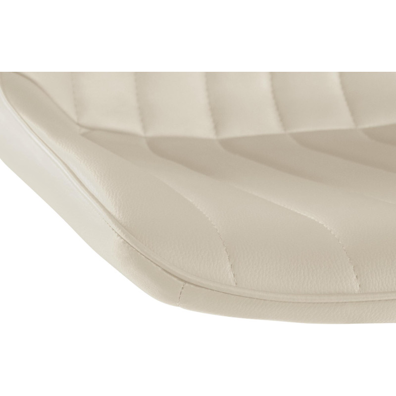 Lot de 2 tabourets de bar Toni simili cuir noir crème