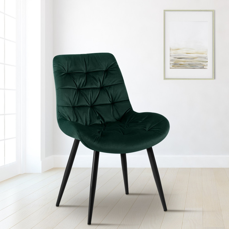 Chaise de salle à manger en velours Rossford