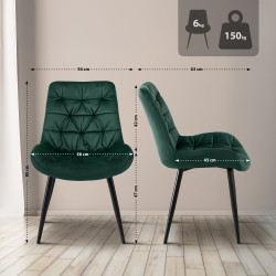Chaise de salle à manger en velours Rossford