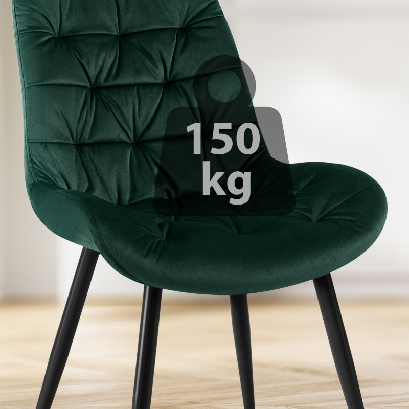 Chaise de salle à manger en velours Rossford