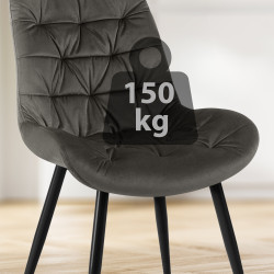 Chaise de salle à manger en velours Rossford
