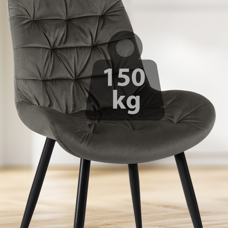 Chaise de salle à manger en velours Rossford