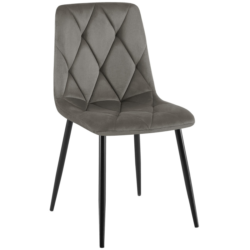 Chaise de salle à manger en velours Clairton