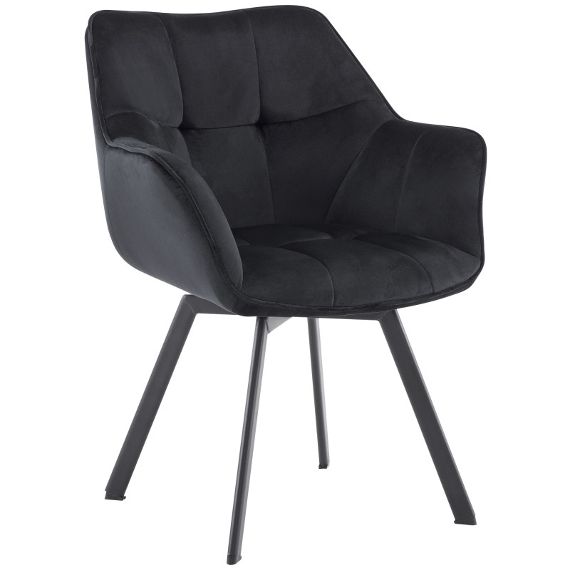 Chaise de salle à manger Jordi en velours