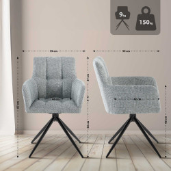 Chaise de salle à manger en tissu Jonah