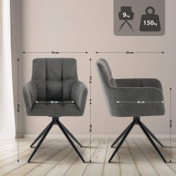Chaise de salle à manger en tissu Jonah