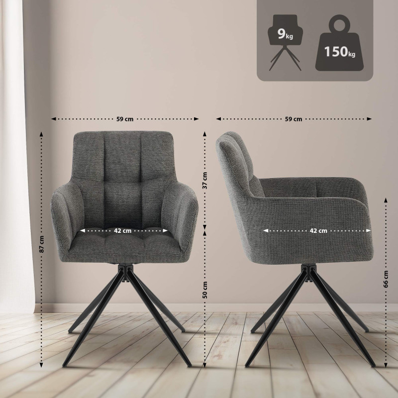 Chaise de salle à manger en tissu Jonah