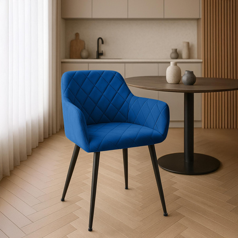 Lot de 2 chaises de salle à manger en velours Monett B