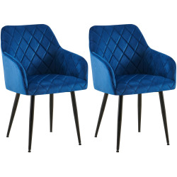 Lot de 2 chaises de salle à manger en velours Monett B
