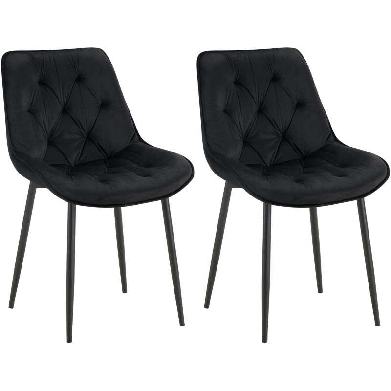 Ensemble de 2 chaises de salle à manger en velours Wallace