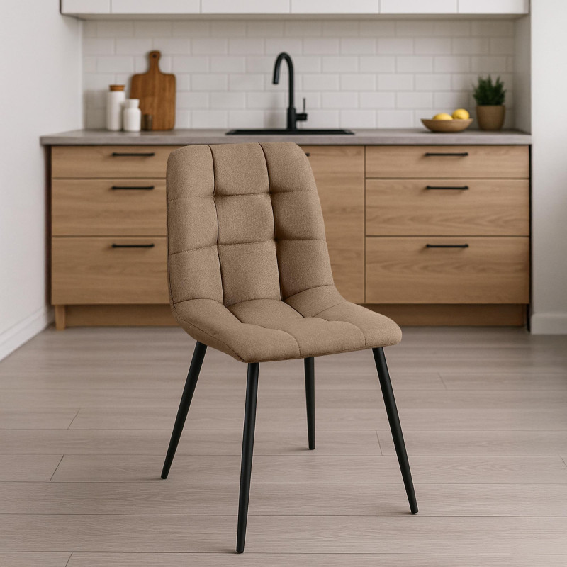 Lot de 2 chaises de salle à manger en tissu Tilde