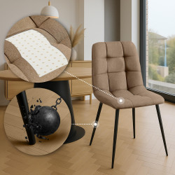 Lot de 2 chaises de salle à manger en tissu Tilde