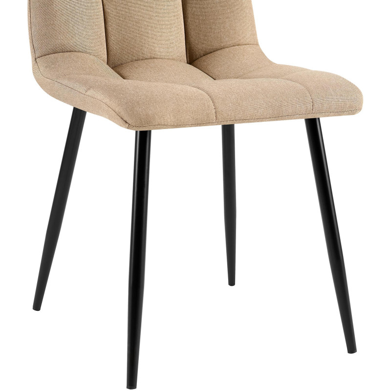 Lot de 2 chaises de salle à manger en tissu Tilde