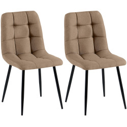 Lot de 2 chaises de salle à manger en tissu Tilde