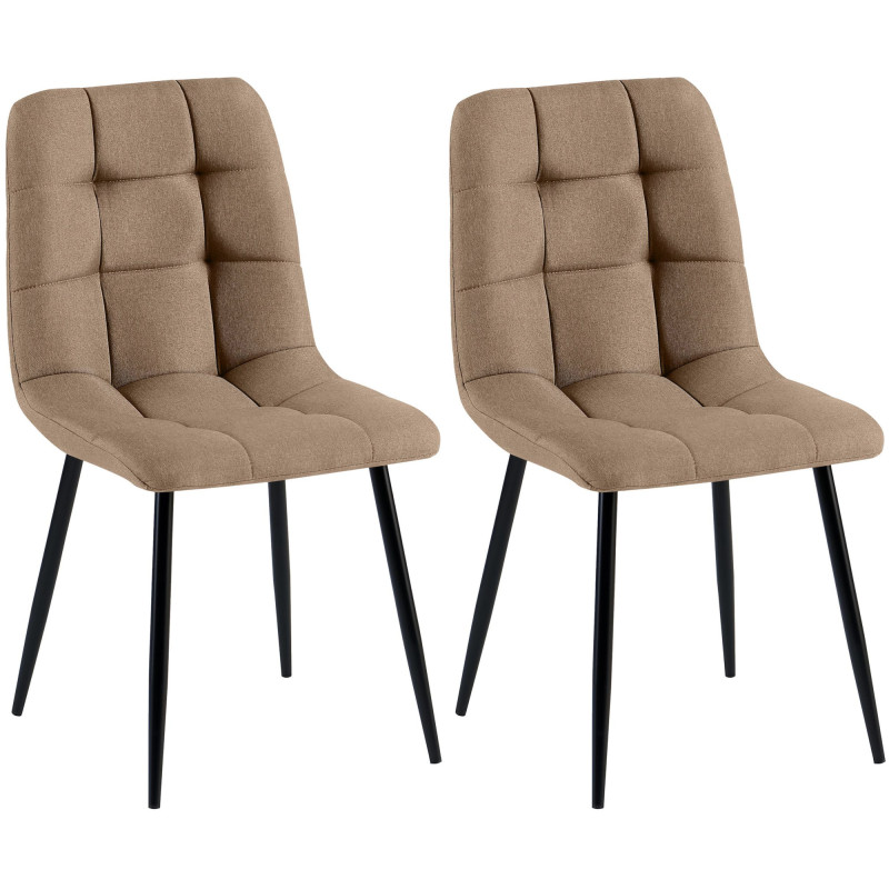 Lot de 2 chaises de salle à manger en tissu Tilde