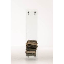 Porte-bûches Dacio verre clair 35x40x150
