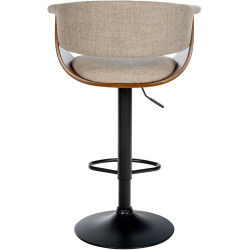 Set di 2 sgabelli da bar Vestal in tessuto noce/crema