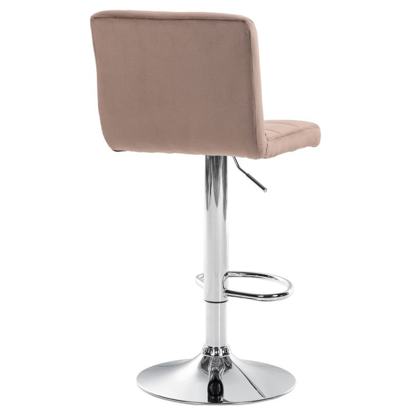 Tabouret de bar Pérou velours chrome brun