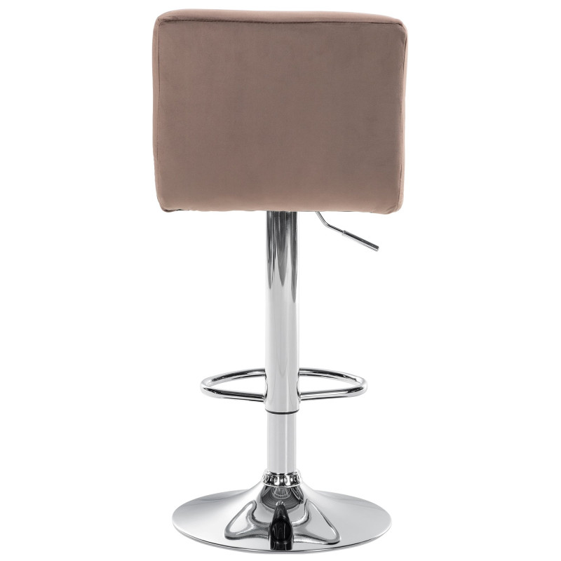 Tabouret de bar Pérou velours chrome brun