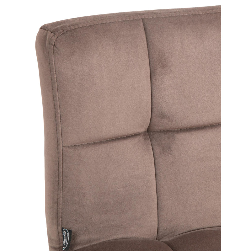 Tabouret de bar Pérou velours chrome brun