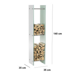 Porte-bûches de cheminée Dacio E35x35x140 cm (6 trous)