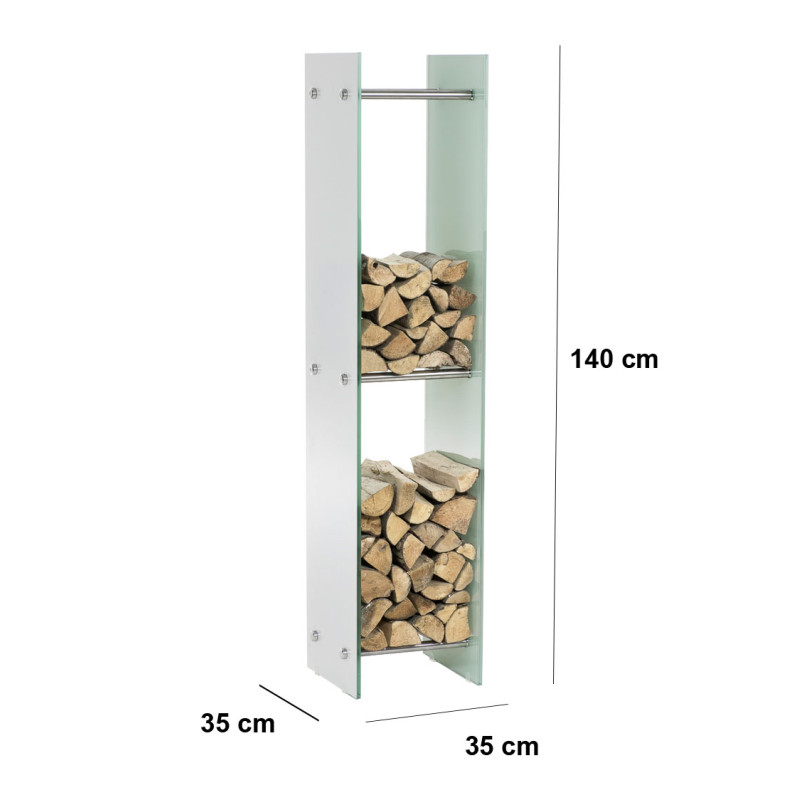 Porte-bûches de cheminée Dacio E35x35x140 cm (6 trous)