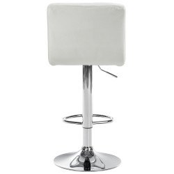 Tabouret de bar Pérou velours chrome crème