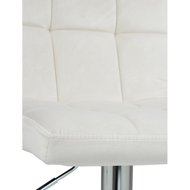 Tabouret de bar Pérou velours chrome crème