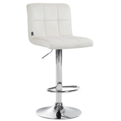 Tabouret de bar Pérou velours chrome crème