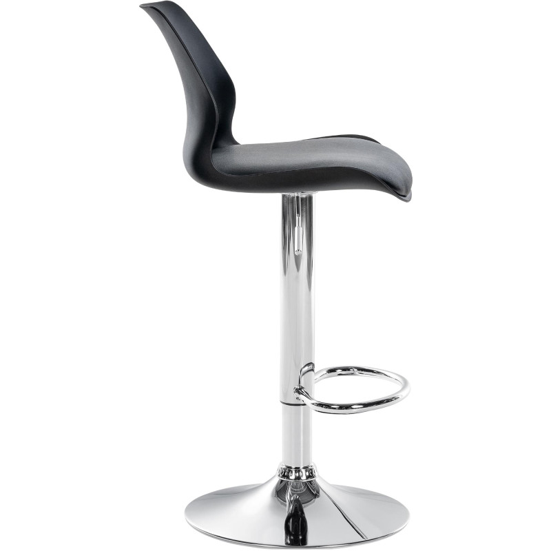 Lot de 2 tabourets de bar Gilbert, plastique noir