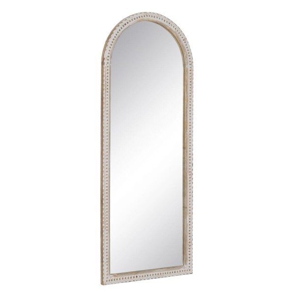 Miroir mural Blanc Naturel Verre Bois de manguier Bois MDF Vertical 60,9 x 3,8 x 152,4 cm