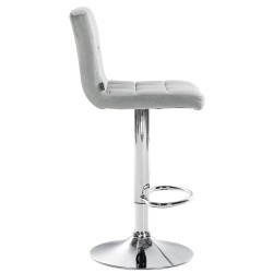 Tabouret de bar Pérou velours chrome gris