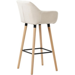 Lot de 2 tabourets de bar Grant tissu beige