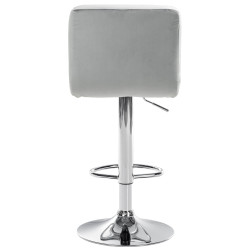 Tabouret de bar Pérou velours chrome gris