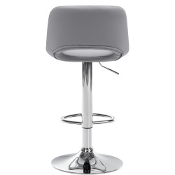 Set di 2 sgabelli da bar Camden, in similpelle, grigio cromato