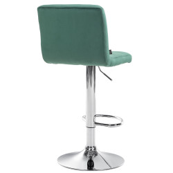 Tabouret de bar Pérou velours chrome vert