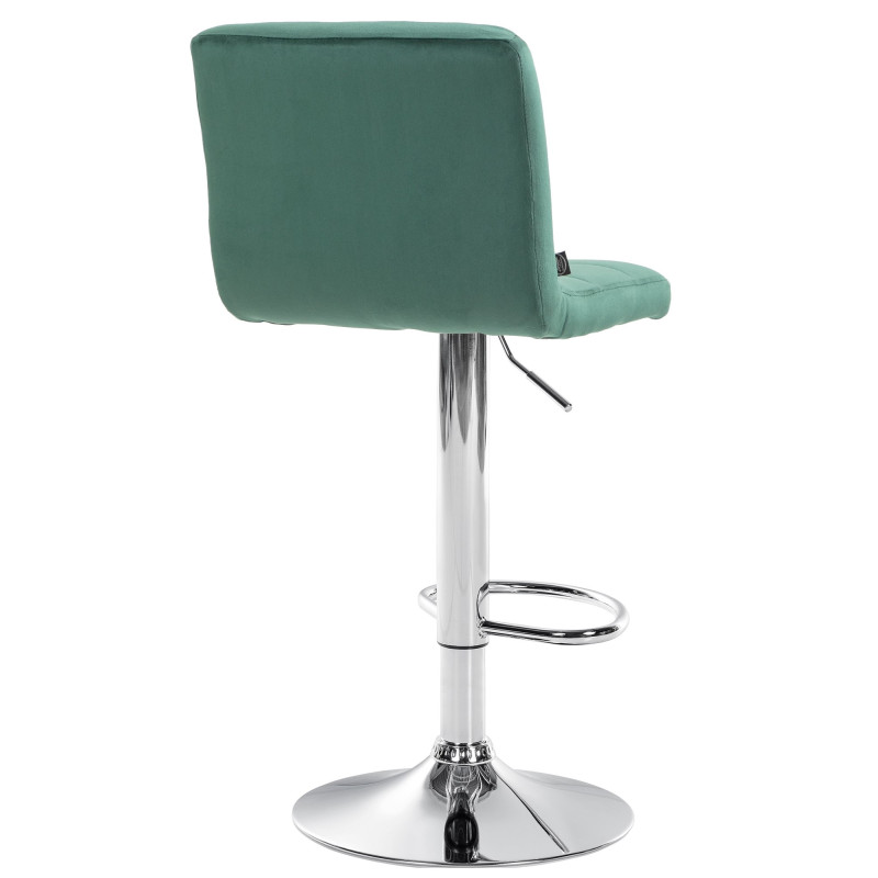 Tabouret de bar Pérou velours chrome vert