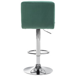 Tabouret de bar Pérou velours chrome vert