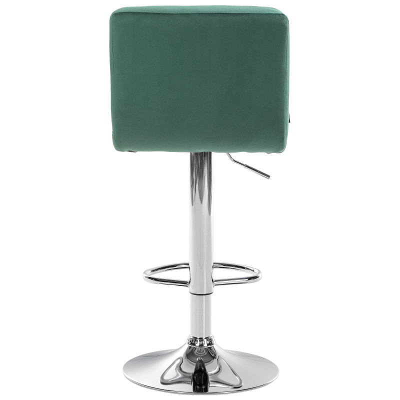 Tabouret de bar Pérou velours chrome vert