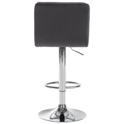 Tabouret de bar Pérou velours chrome noir
