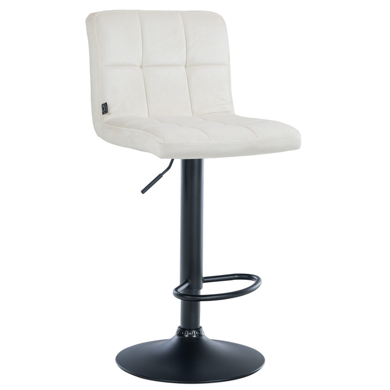 Tabouret de bar Pérou en velours crème