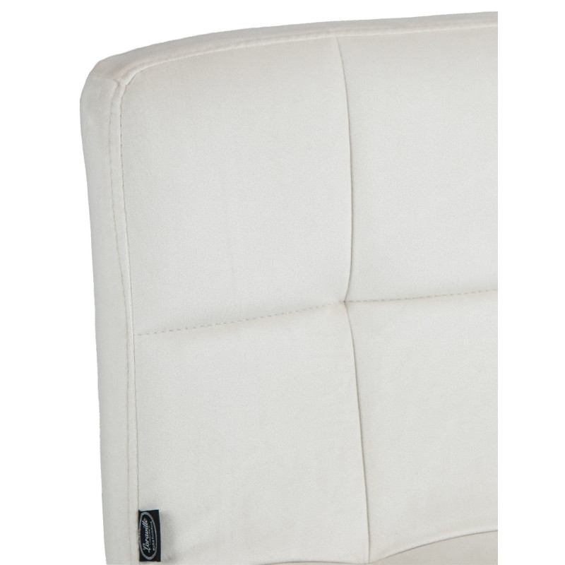 Tabouret de bar Pérou en velours crème