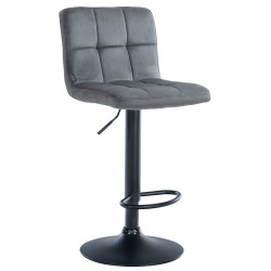 Tabouret de bar Pérou en velours gris foncé