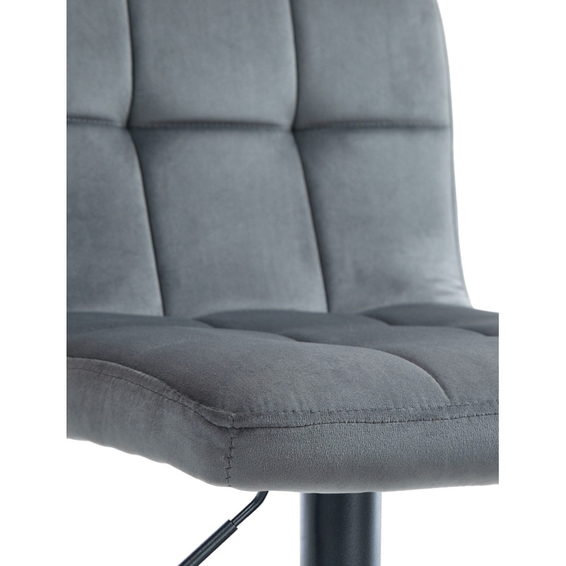 Tabouret de bar Pérou en velours gris foncé