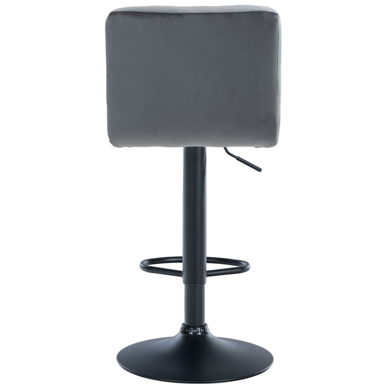 Tabouret de bar Pérou en velours gris foncé