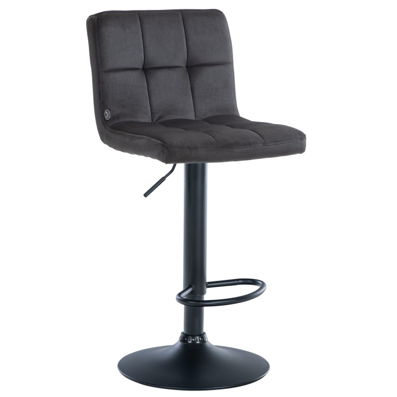 Tabouret de bar Pérou en velours noir