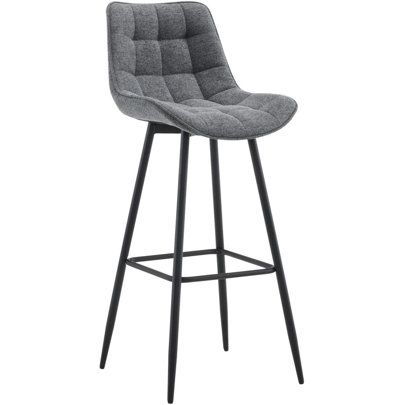Tabouret de bar Dartford en tissu gris foncé